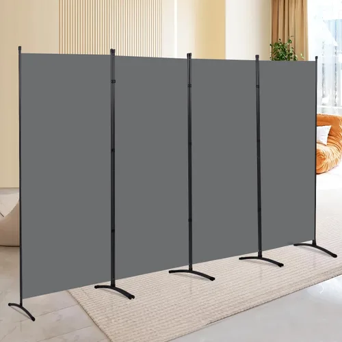 Miniatura 10 de CHOSENM Pantallas plegables de privacidad de 3 paneles, divisor de pared de 6 pies de alto con marco de metal, divisor de habitación independiente