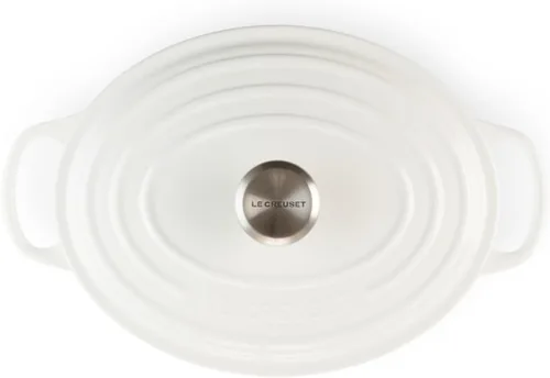 Miniatura 2 de Le Creuset Horno holandés ovalado Signature de hierro fundido esmaltado, 2.75 cuartos de galón., Blanco