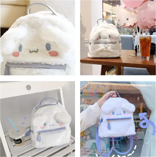 Miniatura 4 de Lindas mini mochilas de felpa para niñas y mujeres blanco-1 Mochilas Daypack