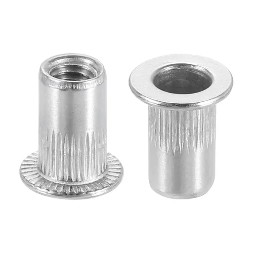 Miniatura 8 de uxcell M5 304 Tuercas de remache de acero inoxidable Inserto de cabeza plana 50 PC