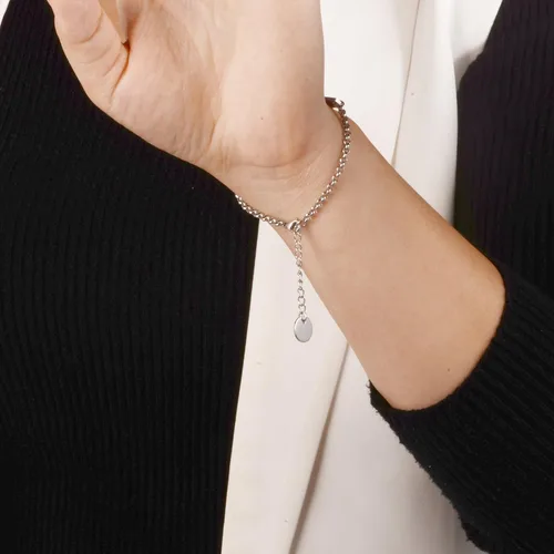 Miniatura 21 de LinnaLove - Pulsera de identificación de alerta médica con cadena Rolo simple pregrabada para mujer