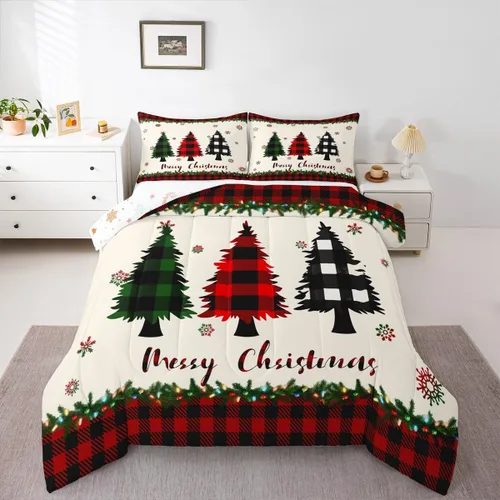 Miniatura 10 de Erosebridal Juego de ropa de cama Kawaii de muñeco de nieve tamaño individual para niños y niñas, juego de ropa de cama de feliz año nuevo, edredón