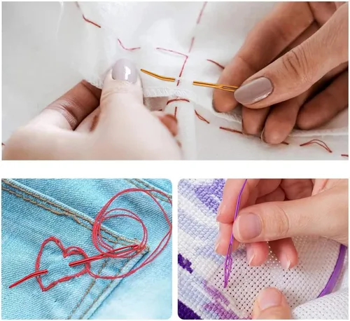 Miniatura 4 de Agujas de coser de reparación, aguja grande y agujas de tapiz gigantes con botella transparente para ganchillo y cuentas, acolchado y manualidades
