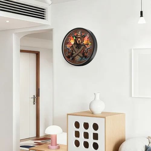 Miniatura 6 de Silent Non-Ticking Battery Operated Clock Luminous Voice-Activated Clocks Sunset Cowboy Beer Retro 12 Inch for Office, Home, Bathroom, Kitchen