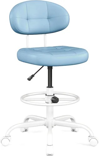 Miniatura 17 de Misolant Silla de Dibujo, Silla de Oficina Alta sin Brazos con Anillo Reposapiés para Escritorio de Pie, Pequeña Silla Ejecutiva de Computadora