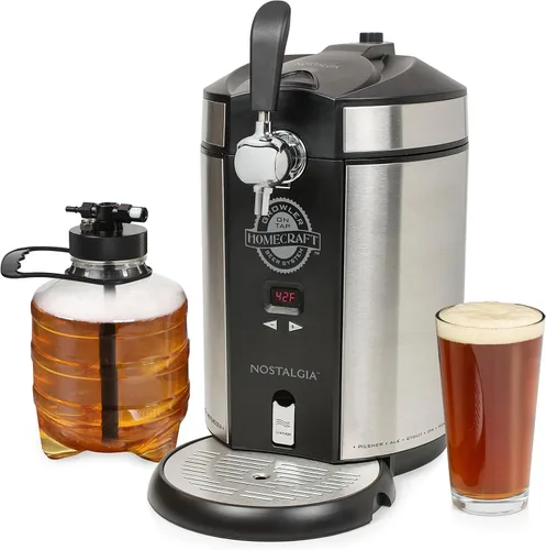 Nostalgia Homecraft - Sistema de refrigeración para cerveza en grifo, 5 L, acero inoxidable