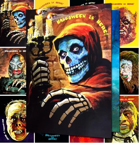 Miniatura 8 de PIXILUV Tarjetas de felicitación de Halloween de película silenciosa, 12 tarjetas grandes ~ Pósteres clásicos de película silenciosa vintage