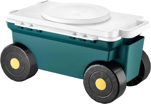 Miniatura 13 de VEVOR - Carro de jardín con asiento de trabajo rodante con ruedas, taburete de jardinería para plantación, asiento giratorio de 360 grados, vagón