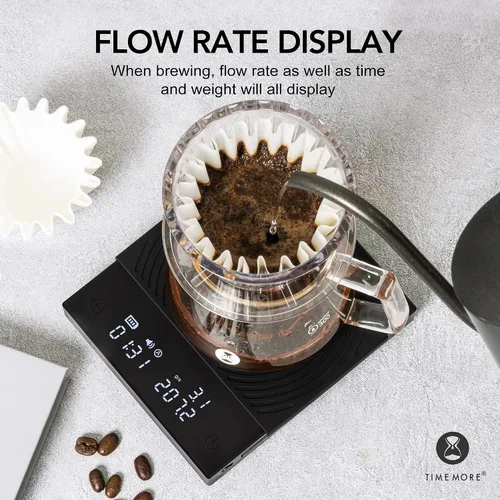Miniatura 2 de Báscula de café TIMEMORE Black Mirror Basic 2 con temporizador, báscula de cocina de alta precisión de 2kg/0.1g, báscula de café expreso con función