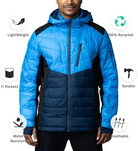 Miniatura 16 de Apricoat EcoDown Jacket - Chaqueta acolchada con capucha ligera y resistente al agua - Abrigo de invierno resistente al viento con aislamiento