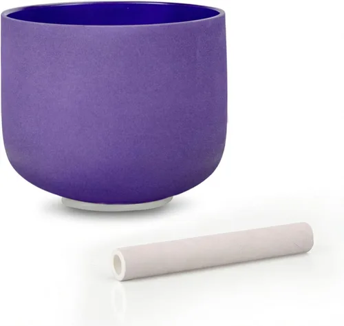 Miniatura 13 de ALIOTH Rojo C nota raíz chakra cristal cantando cuenco 8 pulgadas con sonido Bowl Suede Striker para yoga Nota C roja