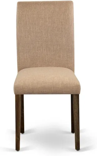 Miniatura 4 de East West Furniture ABP7T47 Abbott Parson Sillas de cocina – Sillas de comedor acolchadas de tela de lino color sable ligero, juego de 2, jacobeo