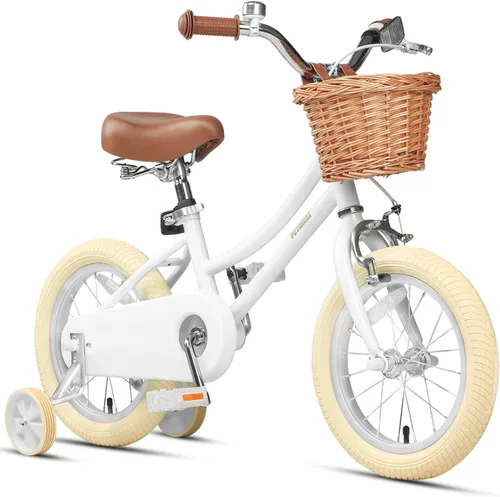 Miniatura 36 de Petimini Vintage Kids Bike for Girls, 12–20 Inch Classic Bicycle with Wicker Basket & Bell, High Tensile Steel Frame, Training Wheels (12–18”), 85%