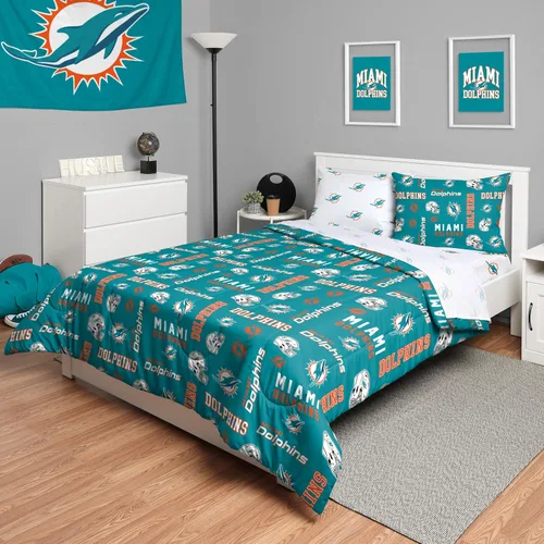 Miniatura 25 de FOCO Juego de ropa de cama unisex para adultos con logotipo del equipo de la NFL, sábanas y fundas de almohada, juego de ropa de cama de 5 piezas