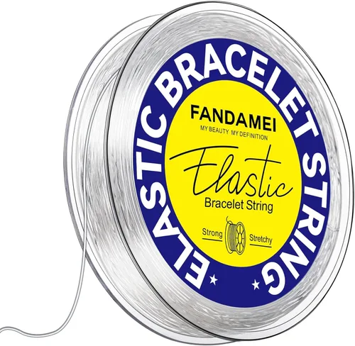FANDAMEI Cuerdas elásticas de 0.031 in para pulseras, cordón elástico de cristal para hacer joyas, cordón elástico transparente para abalorios, hilo