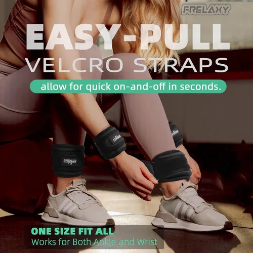 Miniatura 4 de Frelaxy Pesas de Tobillo y Muñeca para Mujeres, Hombres y Niños, Cómodas y Ajustables, Juego de Pesas para Piernas y Brazos para Caminar, Gimnasio
