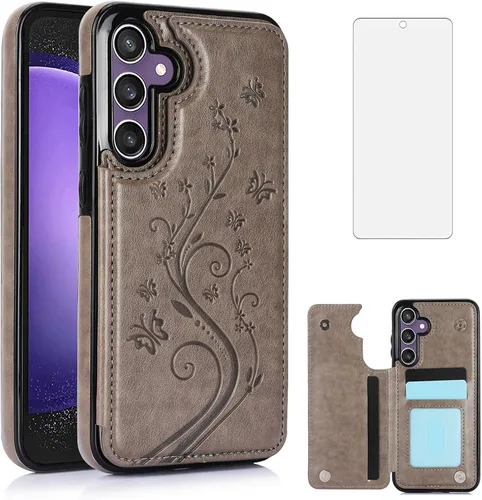 Miniatura 8 de Asuwish Funda de teléfono para Samsung Galaxy S23 FE 5G con protector de pantalla de vidrio templado y tarjetero con soporte para tarjetero, soporte