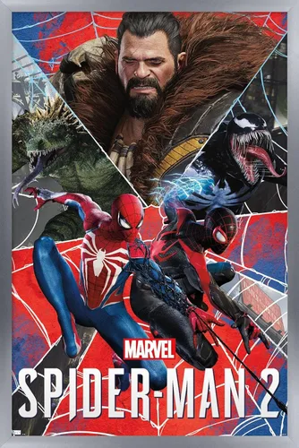 Miniatura 9 de Trends International Marvel's Spider-Man 2 - Póster de pared de grupo, 22.4 pulgadas de largo x 14.7 pulgadas, versión enmarcada en bronce Versión