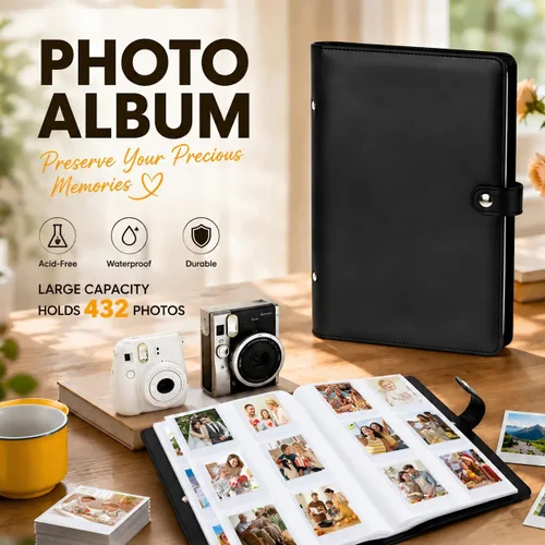 Miniatura 5 de Ruibytree Álbum de fotos para libro de fotos Polaroid de 2 x 3 pulgadas, capacidad de forma segura 432 imágenes de recuerdos únicos, compatible