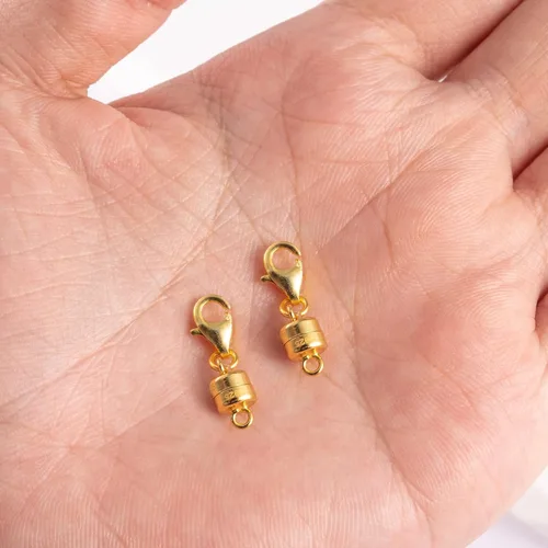 Miniatura 5 de Cierres y cierres magnéticos para collares, 2 piezas de plata de ley 925 con cierre magnético para collares, convertidor chapado en oro, conector
