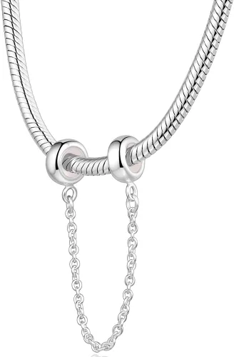 Miniatura 3 de Lovans - Cuentas de plata de ley 925, espaciador con goma, tope para pulsera Pandora, para fabricar pulseras