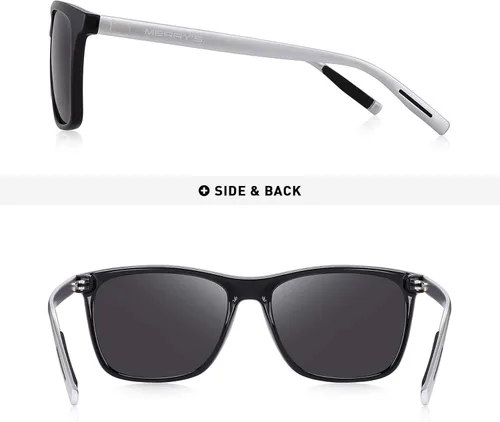 Miniatura 5 de MERRY'S Gafas de sol polarizadas para mujer, de aluminio, para conducir, rectangulares, para hombres y mujeres