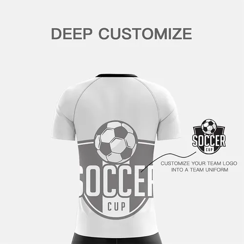 Miniatura 5 de Jersey de fútbol personalizado con pantalones cortos impresos con nombre número de entrenamiento uniformes de gran tamaño para hombres y niños
