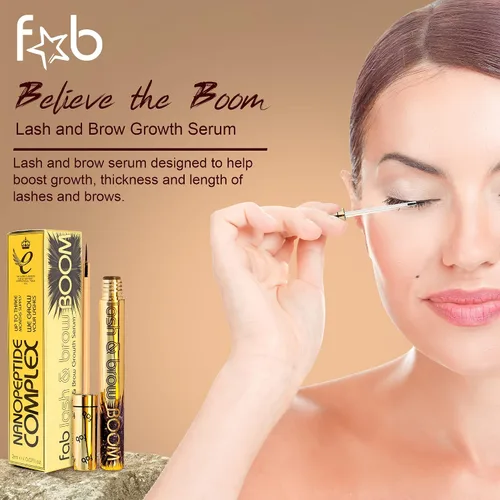 Miniatura 5 de Fab Lash and Brow Boom – El mejor suero de crecimiento de pestañas y cejas – Suero de pestañas para pestañas y cejas más gruesas, más largas