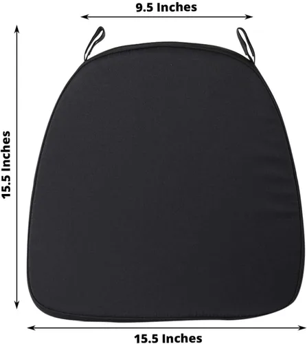 Miniatura 3 de Efavormart Cojín de 2" de espesor para silla Chiavari en negro, cojín de asiento de espuma con efecto memoria con lazos y funda extraíble