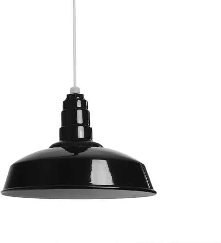 Miniatura 47 de Steel Lighting Co. Carson Barn Light Colgante montado en el techo Cúpula de 16 pulgadas Cable negro Luz de acero de estilo industrial