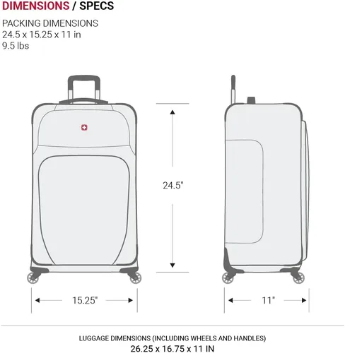 Miniatura 165 de SwissGear - Equipaje suave expandible Sion con ruedas, Negro