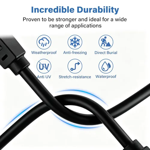 Miniatura 2 de Cable Ethernet de 10 pies para Cat6/Cat5E, 10 Gbps compatible con Cat8/Cat7, cable de red 24AWG para interiores y exteriores, entierro directo