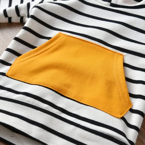 Miniatura 4 de Conjunto de sudadera con capucha de manga larga a rayas para bebé (niño) de Rebey