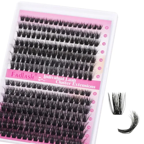 Miniatura 46 de Racimos de pestañas 10-16mm 144 piezas Bandeja mixta Pestañas individuales Rizo D Pestañas individuales en racimo Extensiones de pestañas
