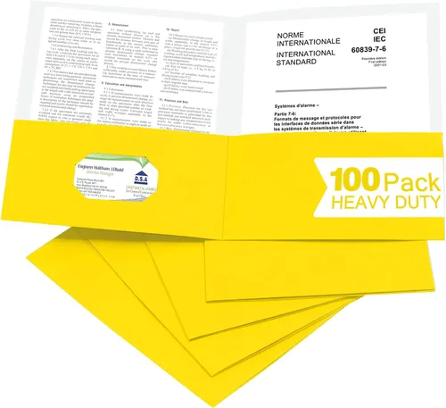 Miniatura 22 de Zzrywuty 100 Paquetes de Carpetas de Archivo de Dos Bolsillos con Ranura para Tarjetas de Visita, Papel Texturizado, Tamaño Carta, Capacidad