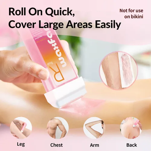Miniatura 4 de Waxfans Recambio de cera enrollable, rodillo de cera para depilación, 100% natural, fusión rápida, para cabello grueso y fino. Con 3.53 onzas Rosa