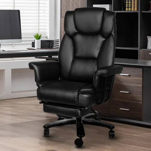 Miniatura 2 de Silla de oficina reclinable con reposapiés, sillas de escritorio de oficina en casa grandes y altas, 400 libras con respaldo alto, asiento ancho