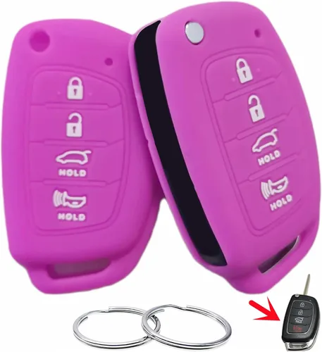 REPROTECTING Funda de goma de silicona para llavero compatible con Hyundai Santa Fe Sport Sonata Tucson Santa Fe OSLOKA-875T 2019-2013 (adecuada