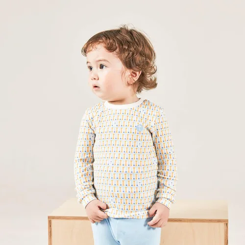 Miniatura 2 de moimoln Pijama de algodón suave para bebés y niñas pequeñas con estampado de flores modales, manga larga, ajuste ceñido