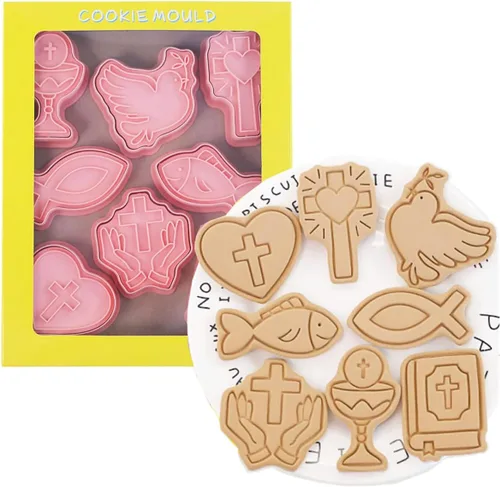 Miniatura 17 de Juego de 8 moldes de galletas de animales lindos con diseño de animales, moldes de galletas de conejo, molde para galletas de oso, herramientas