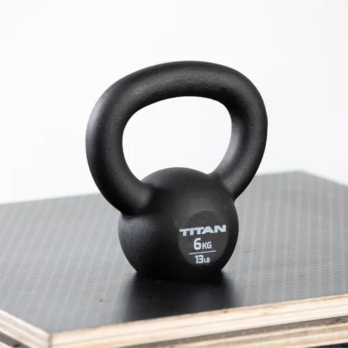 Miniatura 2 de Titan Fitness Pesa rusa de hierro fundido, fundición de una sola pieza, marcas KG y LB, entrenamiento de cuerpo completo