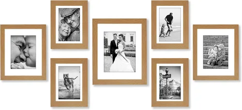 Miniatura 24 de Americanflat Juego de 10 marcos de fotos con vidrio inastillable, juego de marcos de pared para galería con dos marcos de 8 x 10, cuatro de 5 x 7