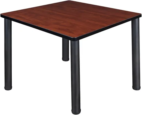 Miniatura 20 de Regency Kee - Mesa cuadrada pequeña para sala de descanso de 30 pulgadas, parte superior de cerezo, patas negras
