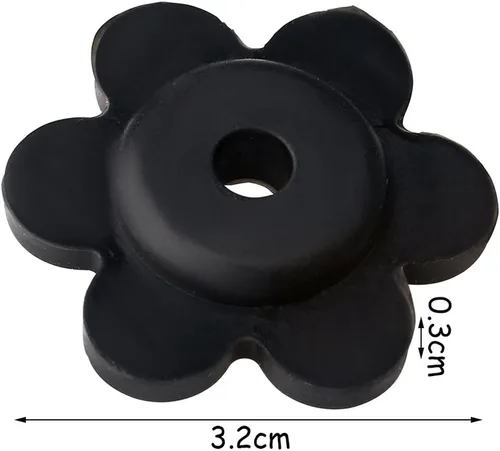 Miniatura 3 de Tapones de bandera de jardín, banderas de jardín de goma para soporte de bandera de jardín, pequeños topes de patio en forma de flor negra para uso