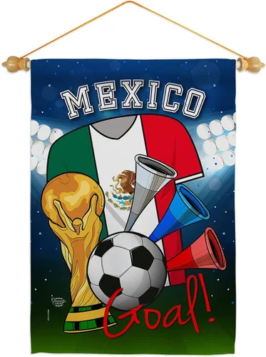 Miniatura 6 de Juego de bandera de México de la Copa del Mundo de Fútbol de México para jardín, juego de portería, pelota de fútbol, entretenimiento, actividad