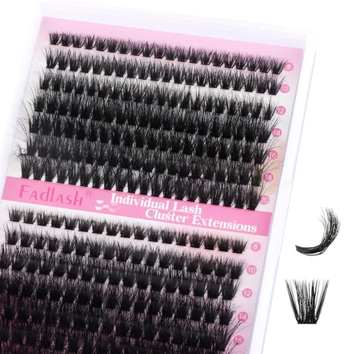 Miniatura 41 de Racimos de pestañas individuales, bandeja mixta, rizado D, extensiones para colocar en casa (40D-0.07 mm-D, 15/32 de pulgada-45/64 de pulgada)