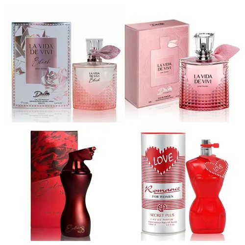 Miniatura 30 de A CENTER Juego de 4 perfumes para mujer – Set de regalo de fragancia floral con vainilla, almizcle y cítricos Eau De Pafume 3.5 onzas líquidas