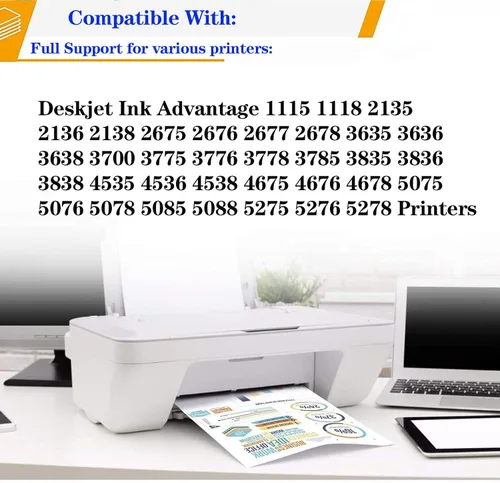 Miniatura 2 de Cartuchos de tinta 664 XL compatibles con HP Deskjet Ink Advantage 1115 2135 2138 2675 2676 2678 3635 3636 3638 4678 5075 5275 impresoras 1 negro 1