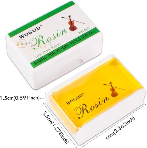 Miniatura 8 de Colocación de colofonia para violín de colofonia ligera y bajo polvo, paquete de 2 para arcos para violín, viola y violonchelo