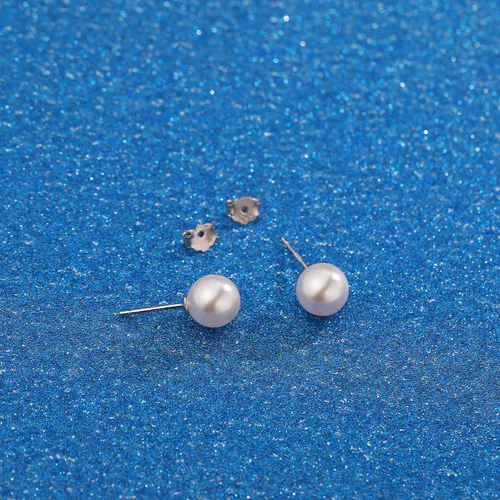 Miniatura 7 de Aretes de plata de ley chapados en oro blanco de 18 quilates con perlas de imitación para mujer, aretes de boda de perlas blancas, joyería